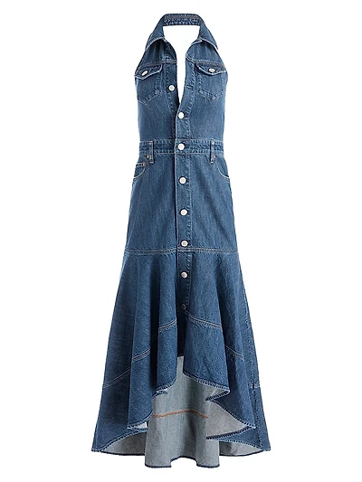 Juana High-Low Denim Maxi Dress
