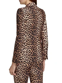 Macey Leopard-Print Fitted Blazer