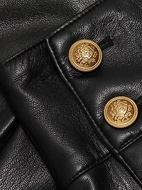 Lanna Faux Leather Pleated Miniskirt