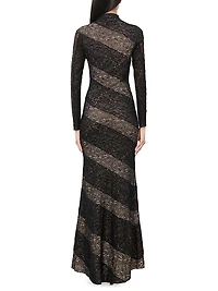 Delora Lace Mock-Turtleneck Maxi Dress