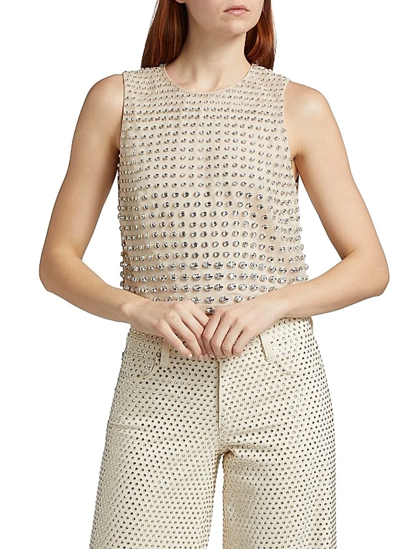 Amal Embellished Boxy Tank