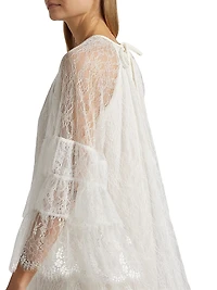 Delia Lace Ruffled Tunic Minidress