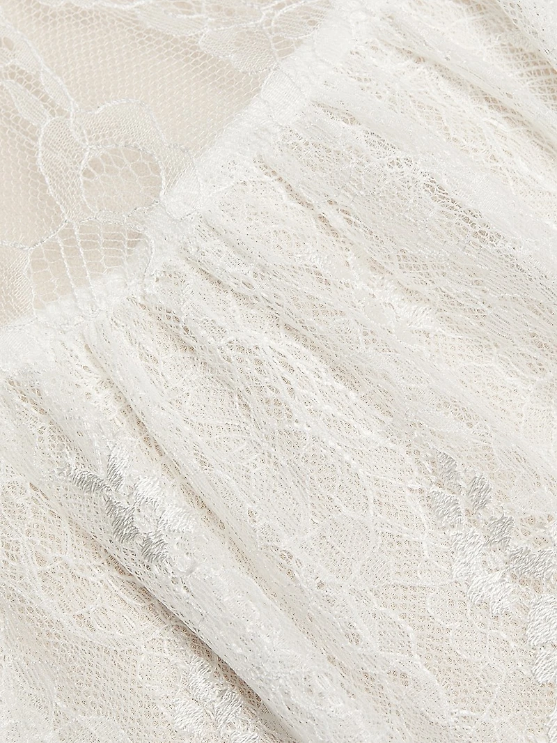 Delia Lace Ruffled Tunic Minidress