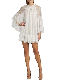 Delia Lace Ruffled Tunic Minidress