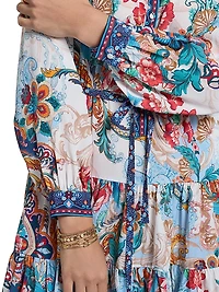 Sydney Floral Silk-Blend Tie-Waist Minidress