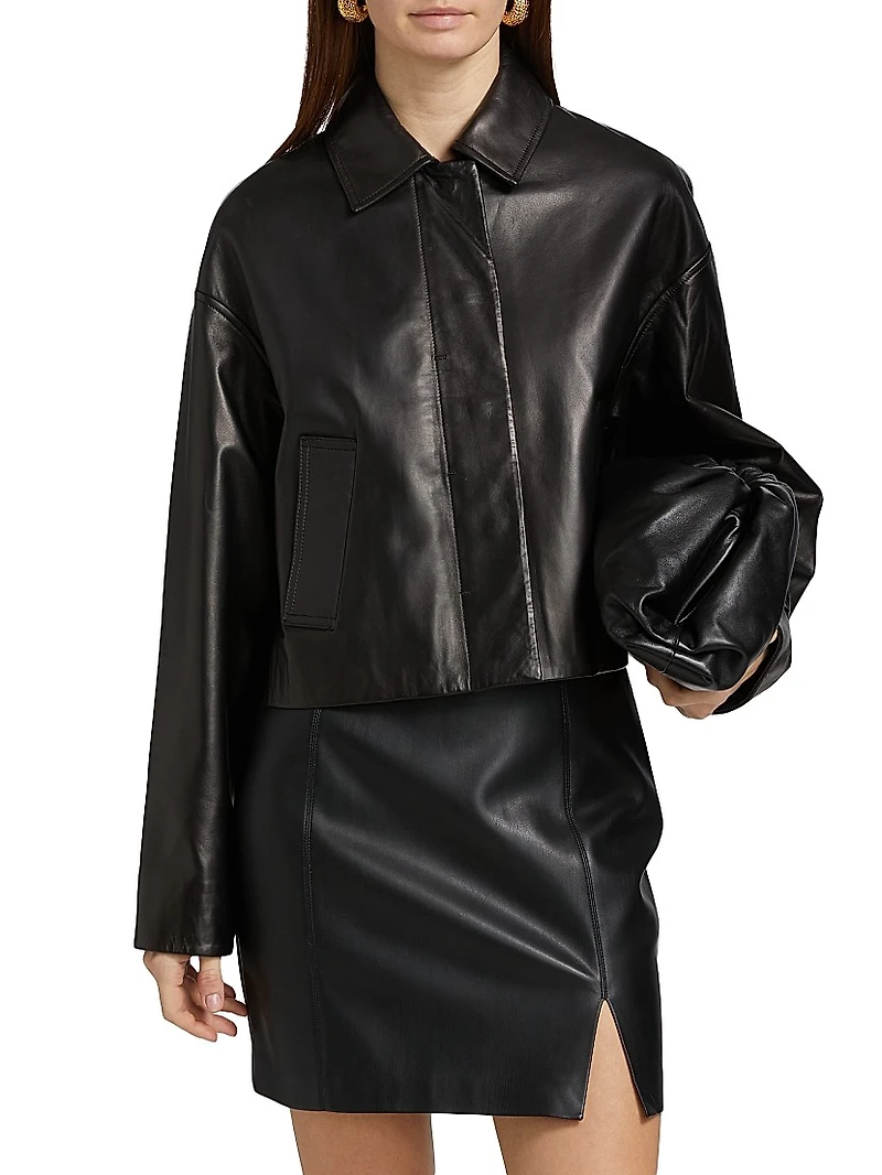 Everli Cropped Leather Jacket
