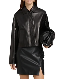 Everli Cropped Leather Jacket