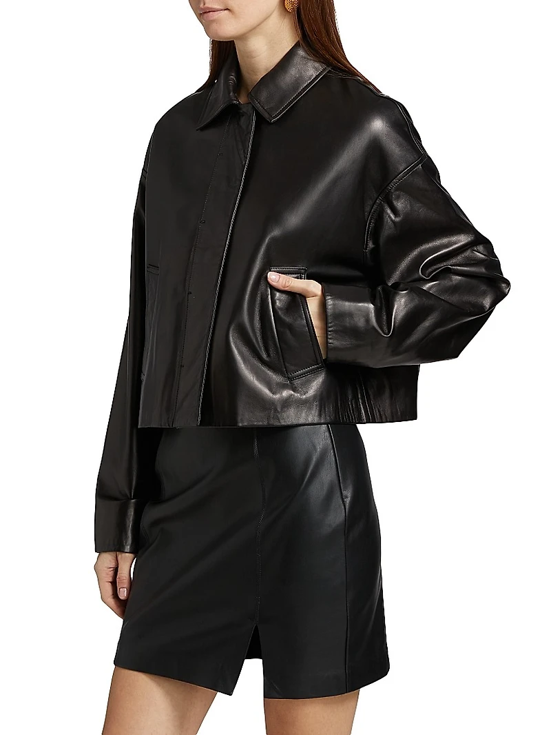Everli Cropped Leather Jacket