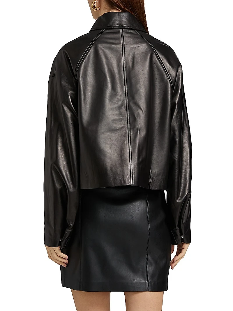 Everli Cropped Leather Jacket