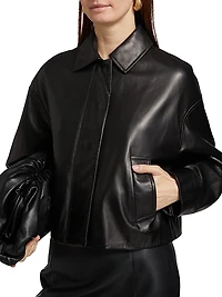 Everli Cropped Leather Jacket