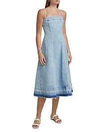 Clarissa Denim A-Line Midi-Dress