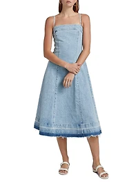 Clarissa Denim A-Line Midi-Dress