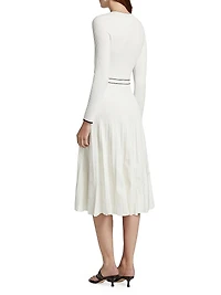 Heloisa Piped Rib-Knit Midi-Dress