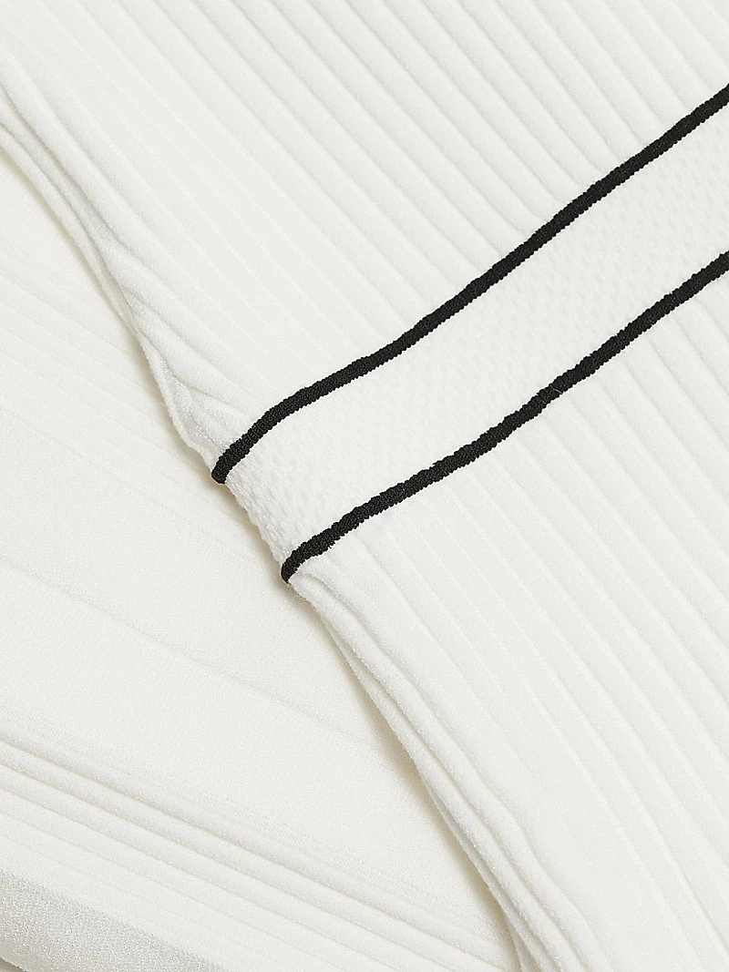 Heloisa Piped Rib-Knit Midi-Dress