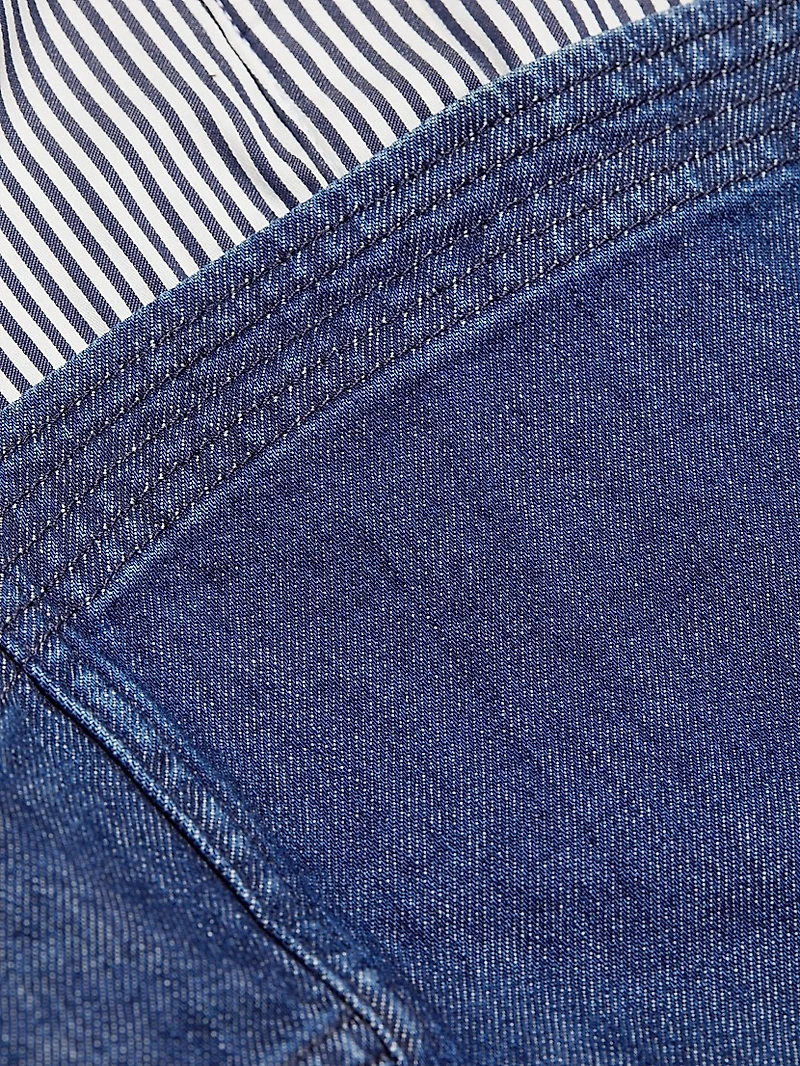 Adams Striped Stretch-Cotton Crop Shirt