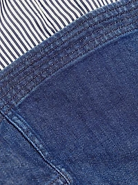 Adams Striped Stretch-Cotton Crop Shirt