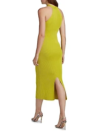 Celaena Rib-Knit Halter Midi-Dress