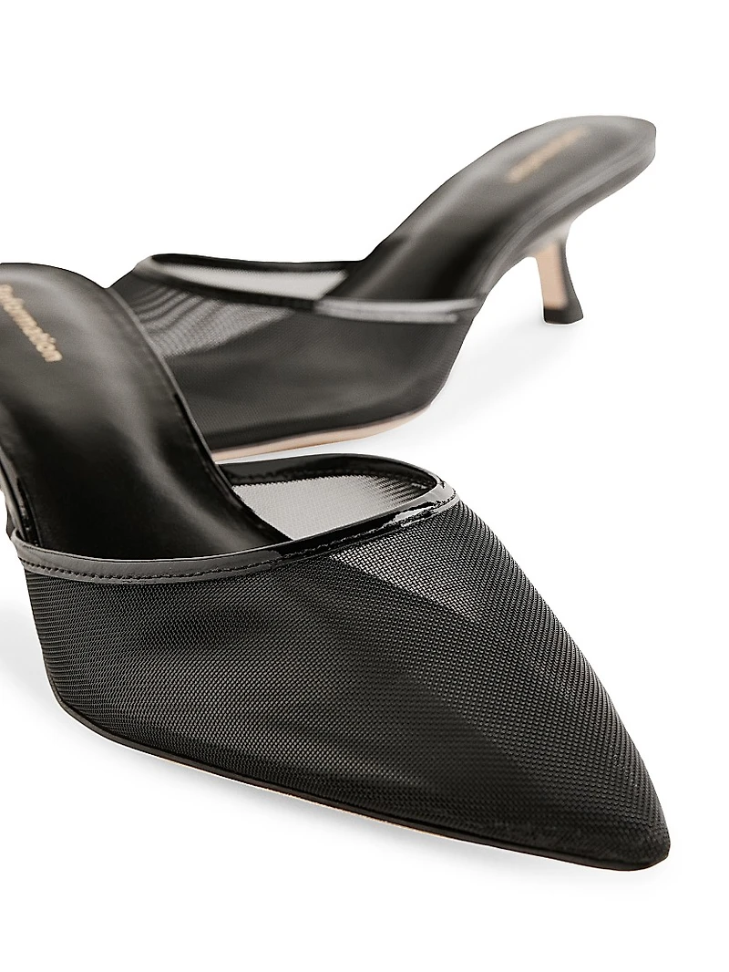 Wilda 50MM Mesh Kitten-Heel Mules