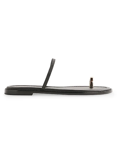 Cassandra Leather Flat Sandals