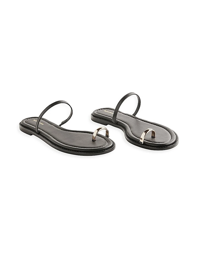 Cassandra Leather Flat Sandals