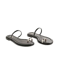 Cassandra Leather Flat Sandals