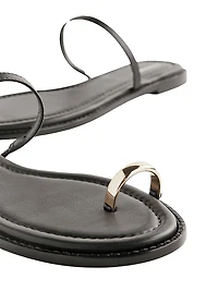 Cassandra Leather Flat Sandals