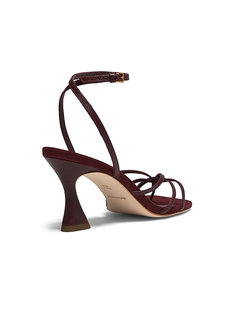 Gen 75MM Snake-Embossed Leather Sandals