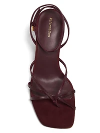 Gen 75MM Snake-Embossed Leather Sandals