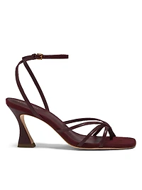 Gen 75MM Snake-Embossed Leather Sandals