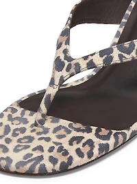 Sophie 50MM Leopard-Print Suede Sandals