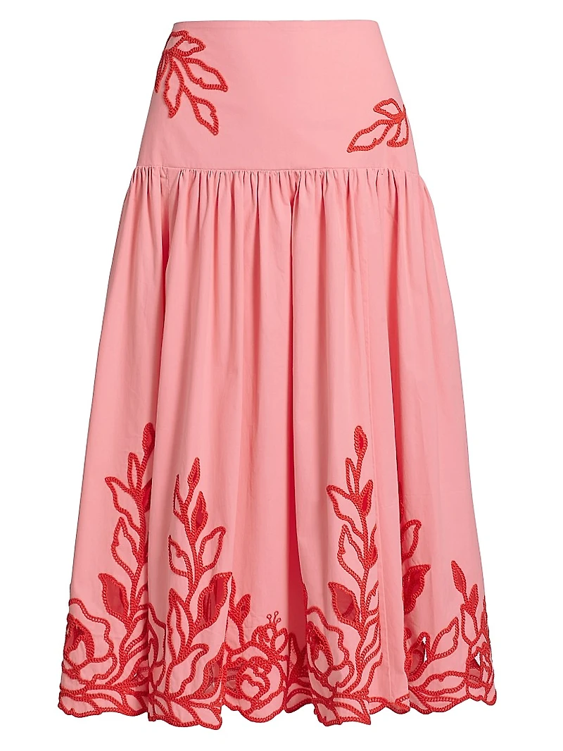 Trailing Peonies Tilda Midi-Skirt