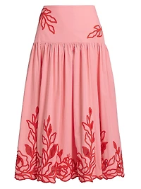 Trailing Peonies Tilda Midi-Skirt