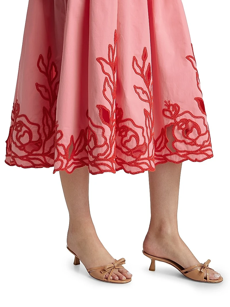 Trailing Peonies Tilda Midi-Skirt