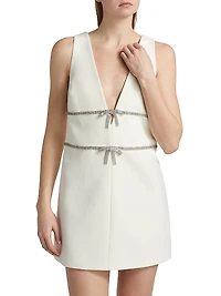 Chani Crystal Bow Embellished Shift Minidress