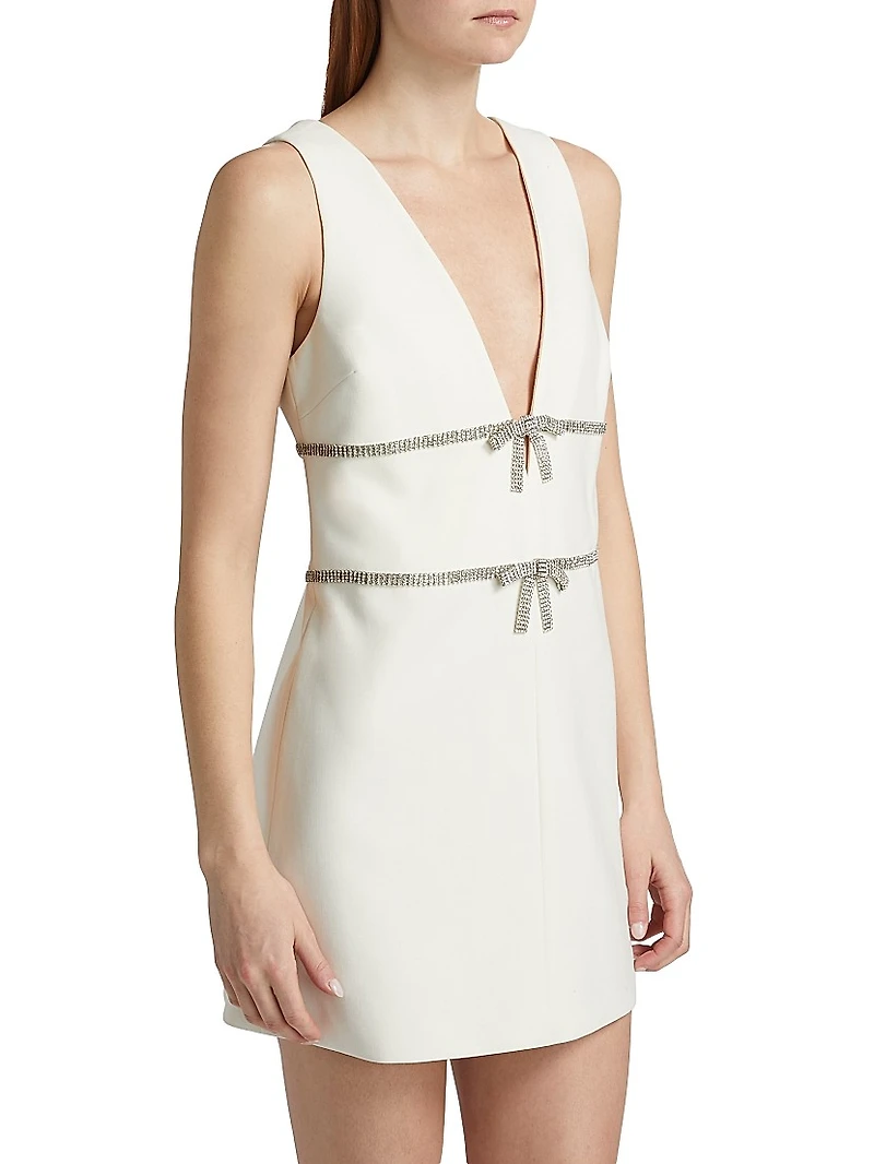 Chani Crystal Bow Embellished Shift Minidress
