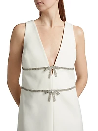 Chani Crystal Bow Embellished Shift Minidress