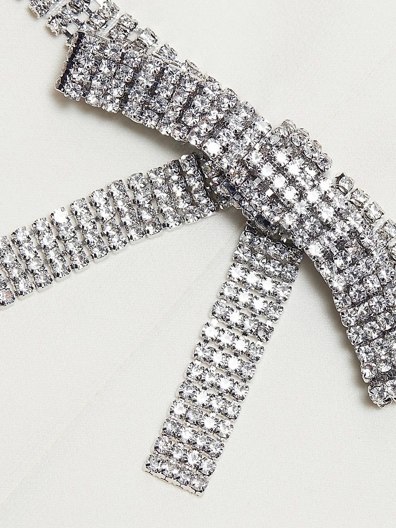 Chani Crystal Bow Embellished Shift Minidress