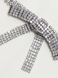 Chani Crystal Bow Embellished Shift Minidress