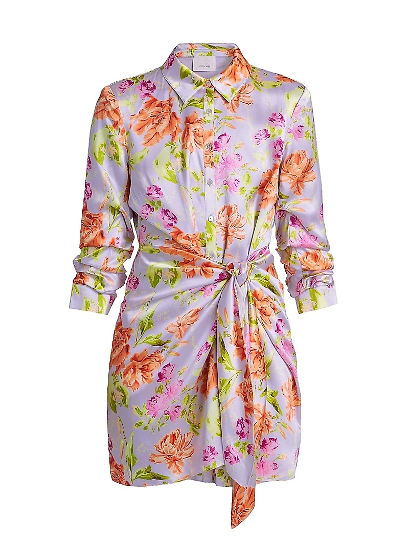 Midnight Tulips Jacey Mini Shirtdress