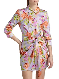 Midnight Tulips Jacey Mini Shirtdress