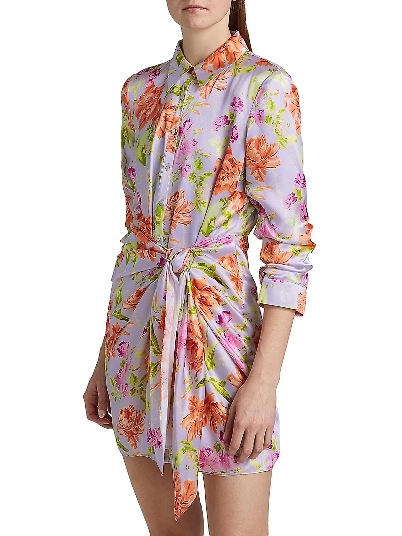 Midnight Tulips Jacey Mini Shirtdress