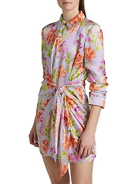 Midnight Tulips Jacey Mini Shirtdress