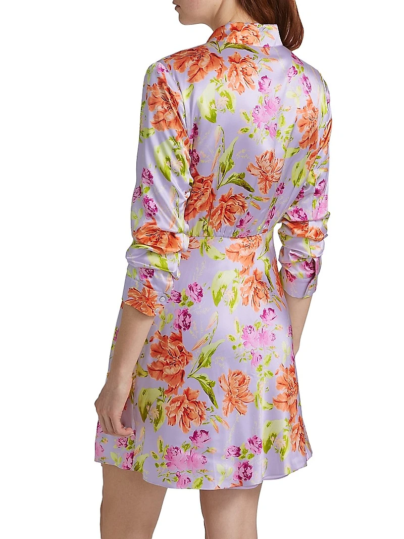 Midnight Tulips Jacey Mini Shirtdress