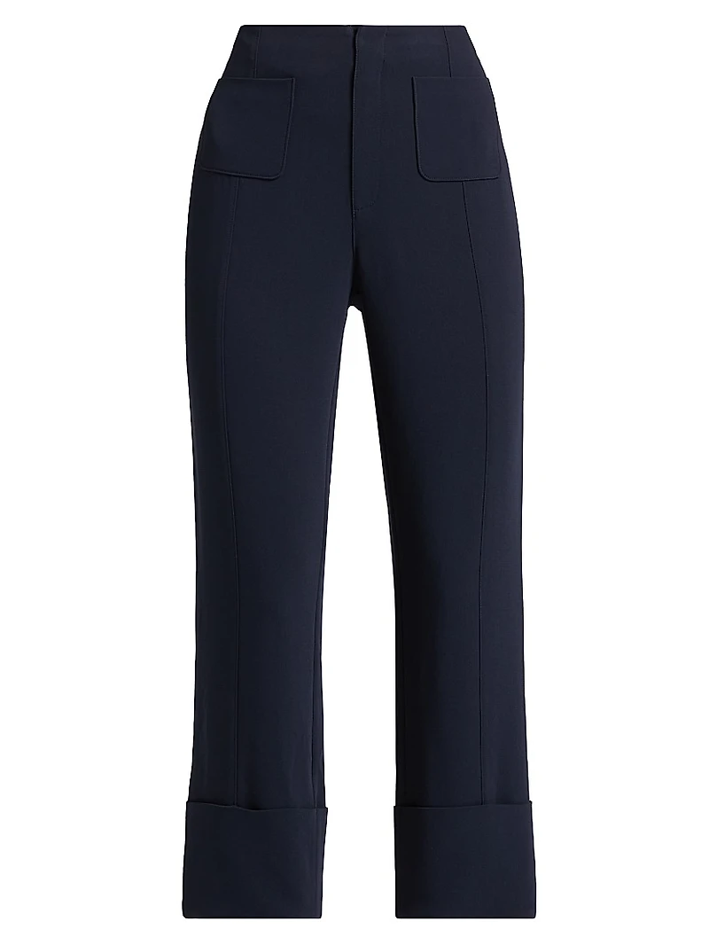 Pamela Crepe Flared Ankle-Length Pants