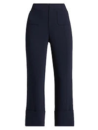 Pamela Crepe Flared Ankle-Length Pants
