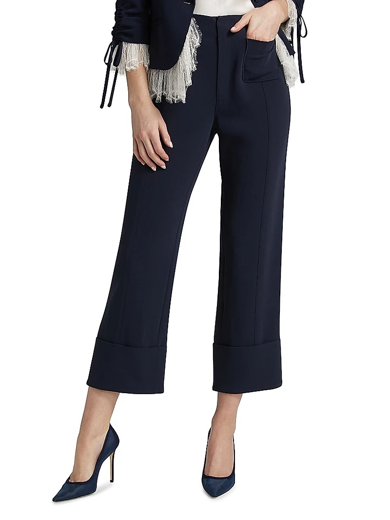 Pamela Crepe Flared Ankle-Length Pants