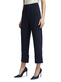 Pamela Crepe Flared Ankle-Length Pants