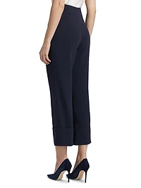 Pamela Crepe Flared Ankle-Length Pants