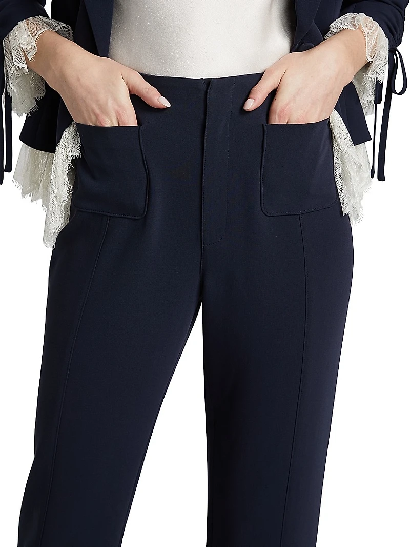 Pamela Crepe Flared Ankle-Length Pants