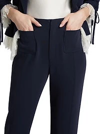 Pamela Crepe Flared Ankle-Length Pants